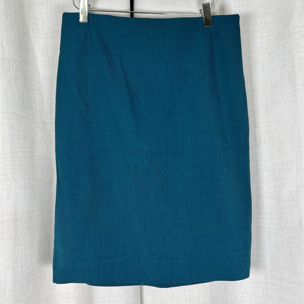 M.M. Lafleur Noho Lined Pencil Skirt New York Size 4 Deep Teal Blue Green